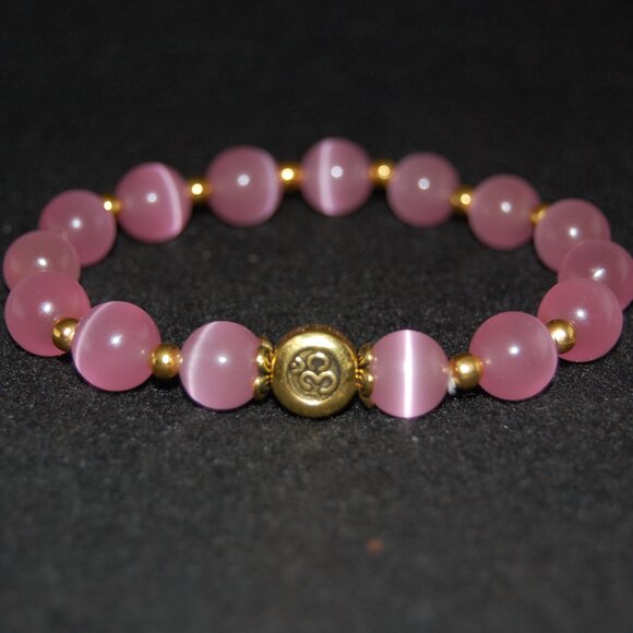Om Bracelet,Cat Eye Like Beads,Colorful Bracelet - Picture 1 of 2